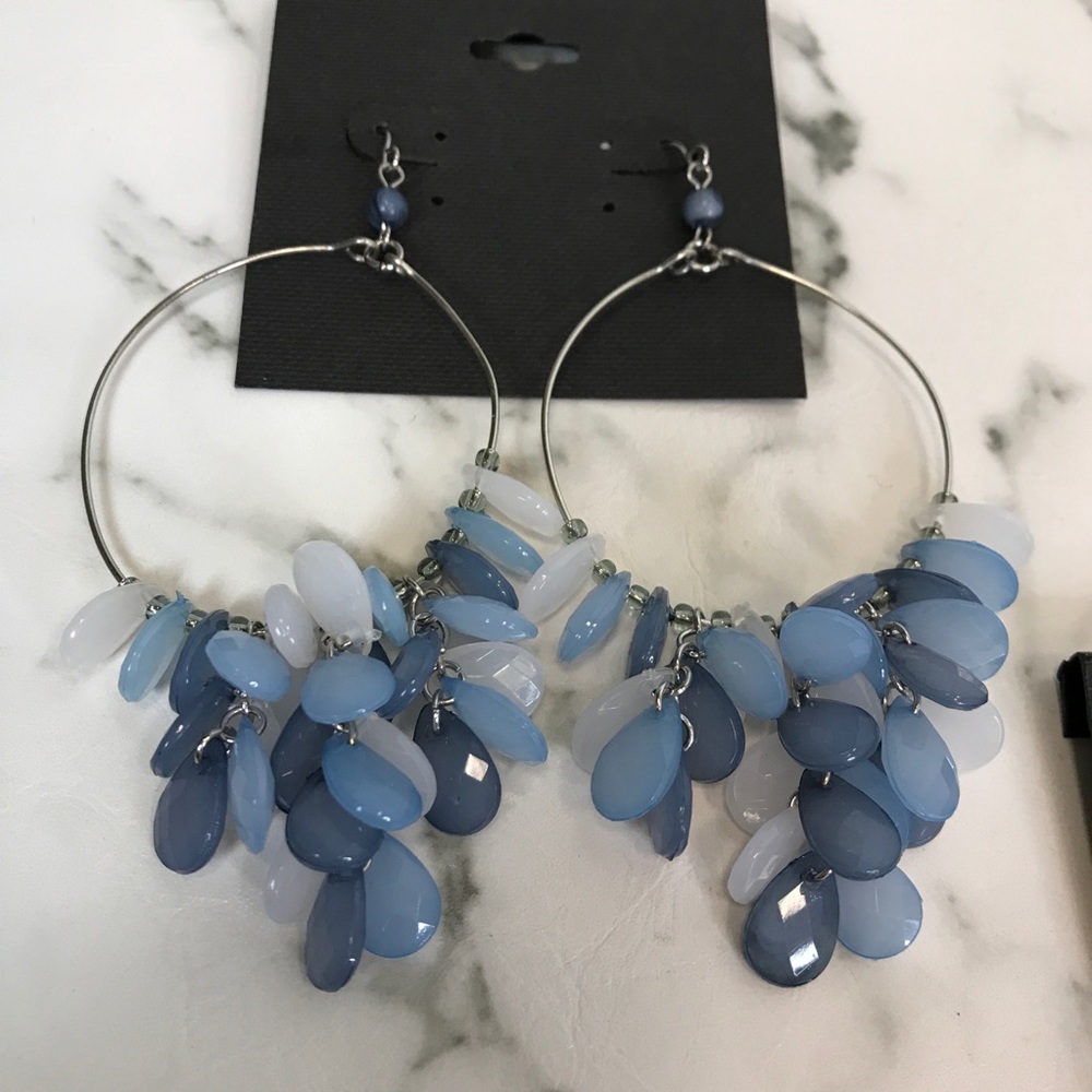 ‼️ Gorgeous Blue Stone Drop Earrings Boho Chic - Picture 5 of 6